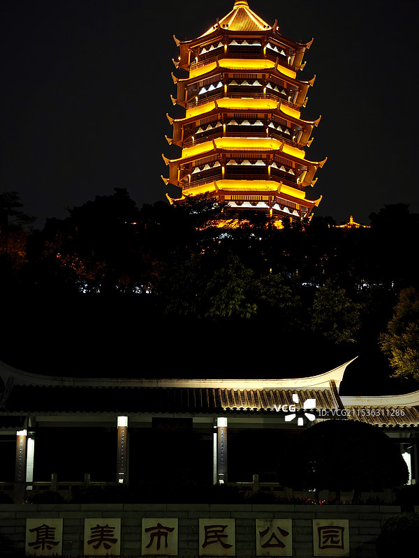 厦门集美杏林湾夜景图片素材