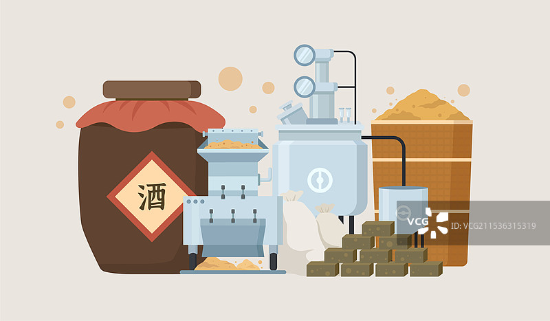 酒制作插画图片素材