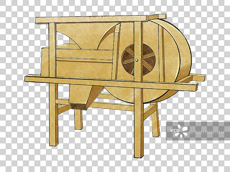 手绘农村农耕农具童年记忆的风车插画元素。图片素材