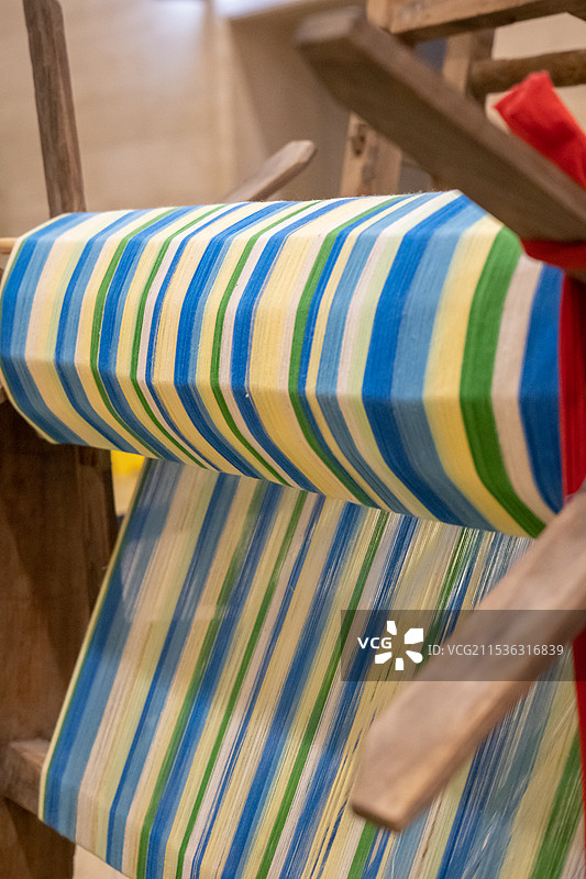 山东博物馆织布机特写图片素材