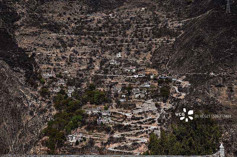 天路——丹巴中路藏寨图片素材
