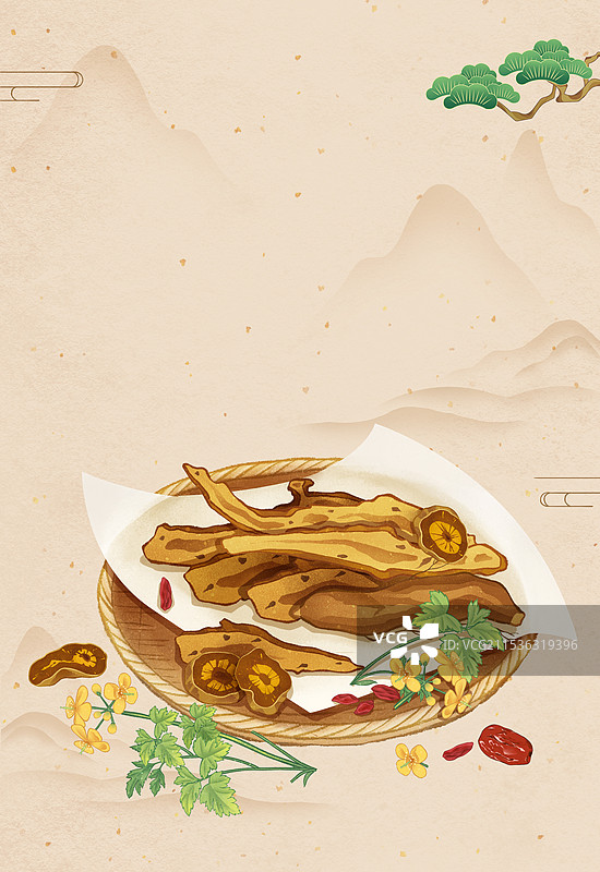 中国传统文化中医养生中草药药材医疗用品之黄连图片素材