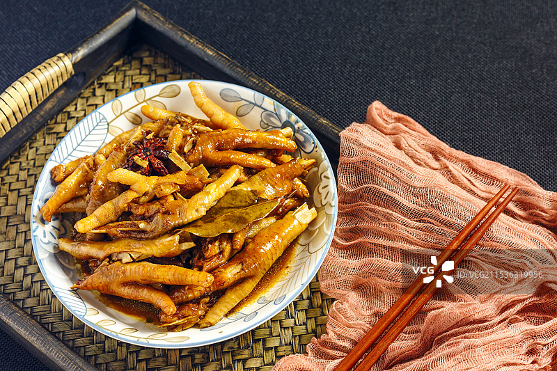 黄焖五香卤鸡爪 凤爪 中餐美食 静物特写图片素材