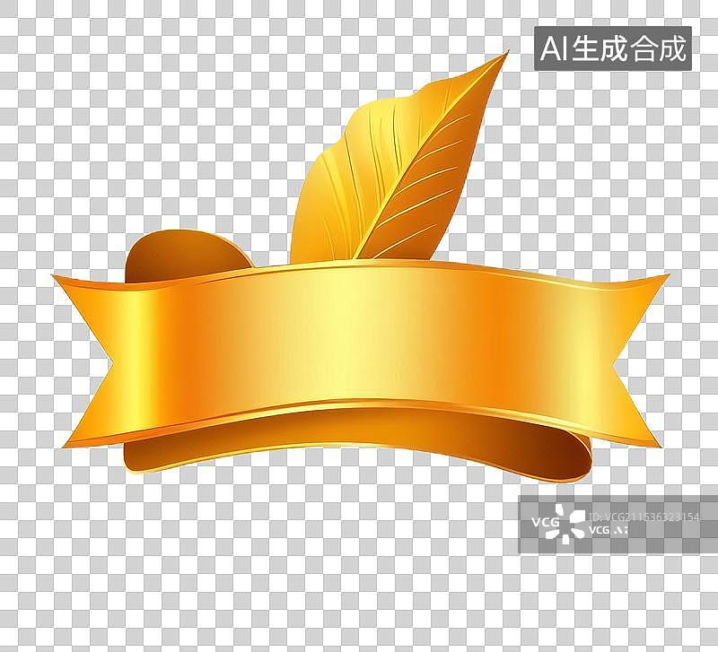 【AI数字艺术】3D金色标语模版元素图片素材