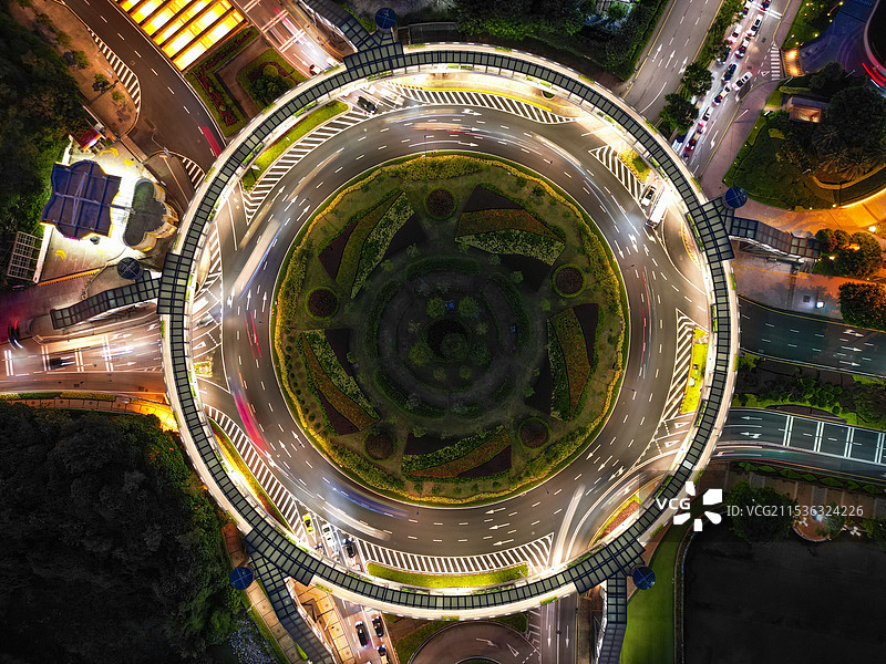 航拍澳门凼仔环岛车流图片素材