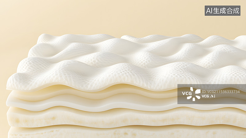 【AI数字艺术】床垫横截面三维渲染图片素材