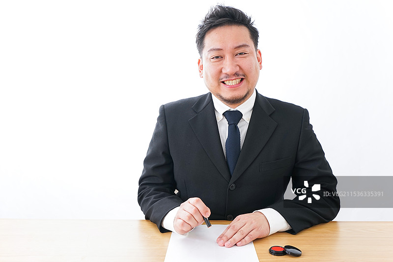 商人签订合同图片素材