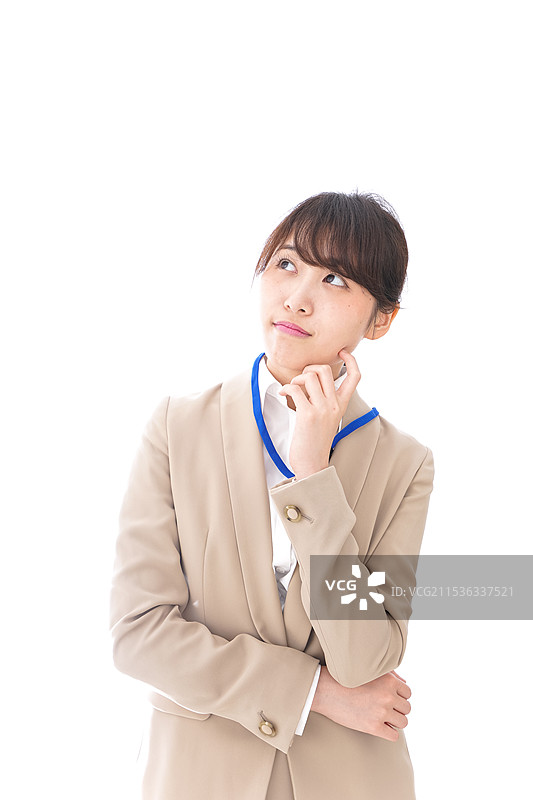 思考中的年轻女商人图片素材