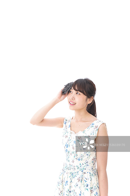 极端高温，出汗的女性图片素材