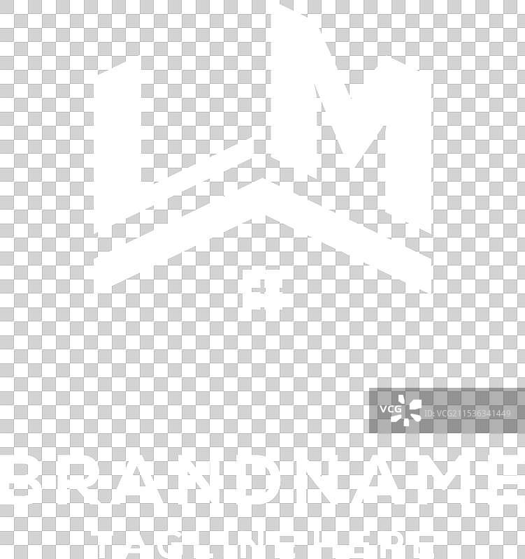 初始LM标志与抽象的房屋屋顶，简约风格图片素材