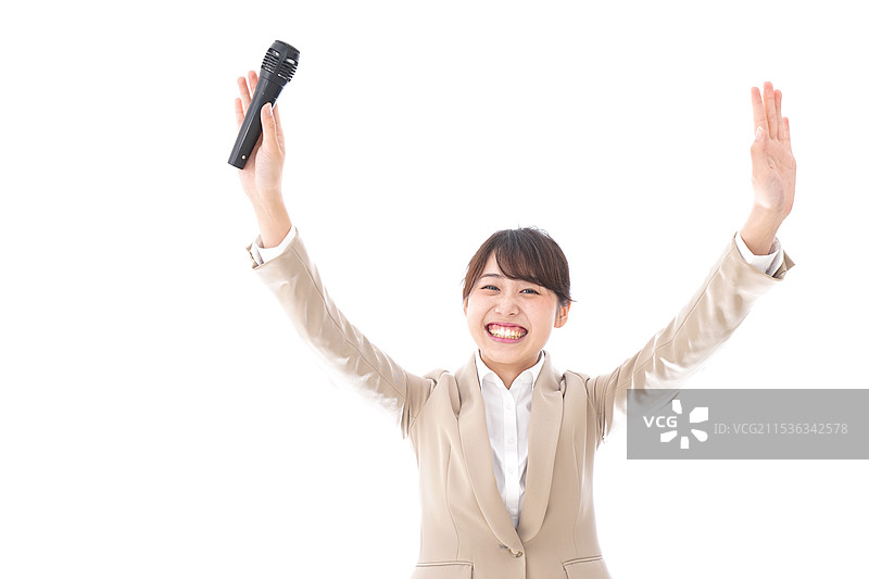 女性发表选举演讲图片素材