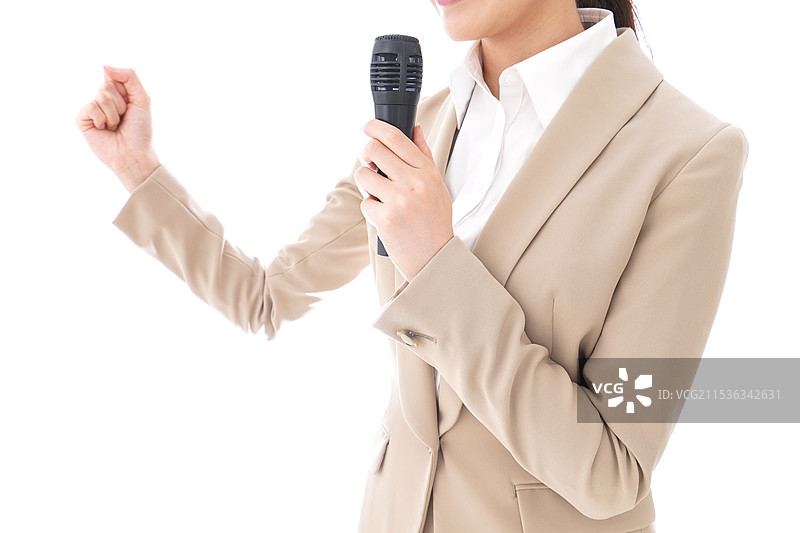 女性发表选举演讲图片素材