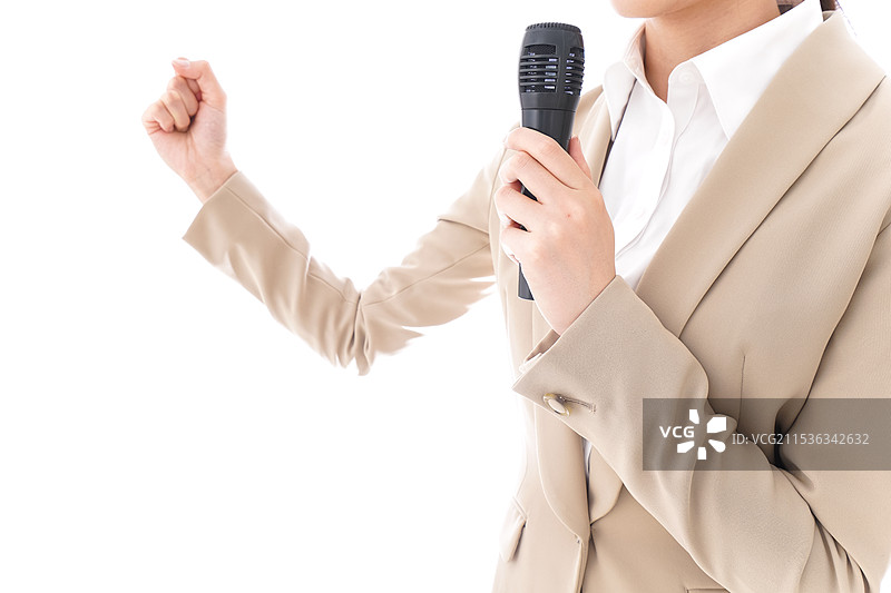 女性发表选举演讲图片素材