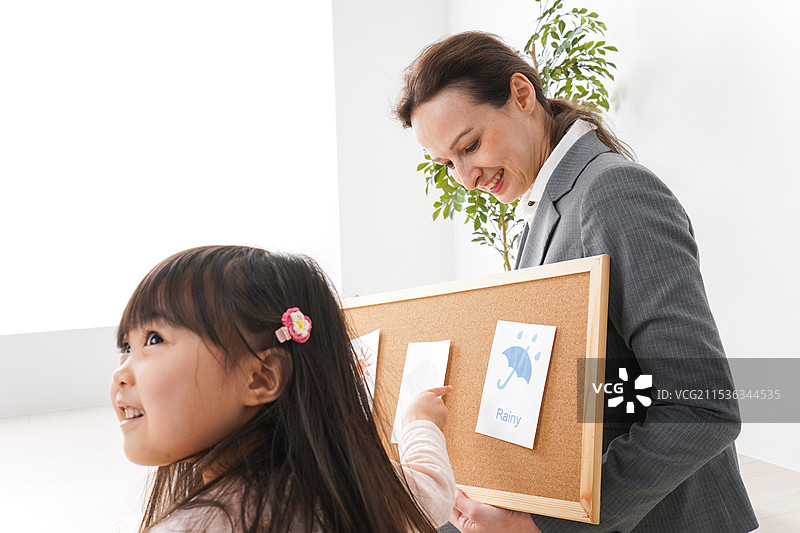 孩子们正在上英语会话课图片素材