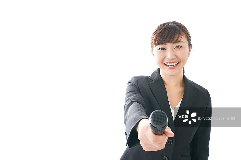 女商人在面试、主持和演讲图片素材