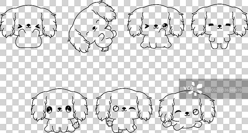 卡通可卡犬小狗的集合图片素材