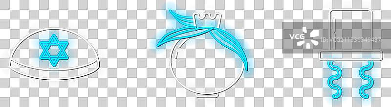 戴着侧辫的正统犹太人帽子图片素材