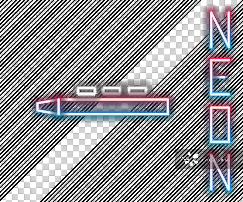 发光的霓虹线乐器鼓和图片素材