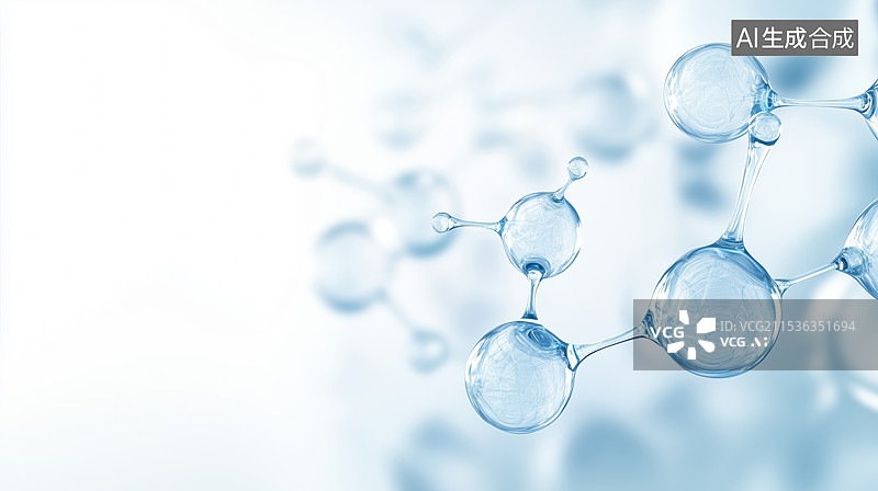【AI数字艺术】分子结构特写图片素材