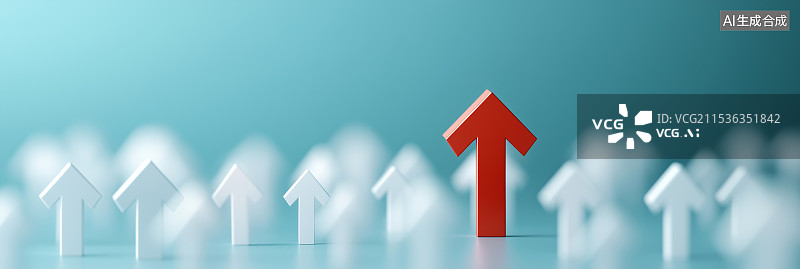 【AI数字艺术】蓝色背景下箭头符号的特写镜头图片素材