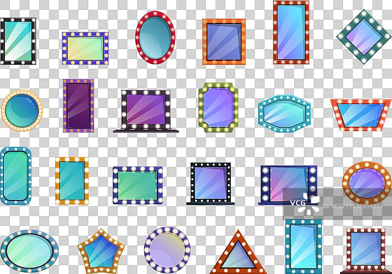 戏剧化妆镜图标集 卡通风格图片素材