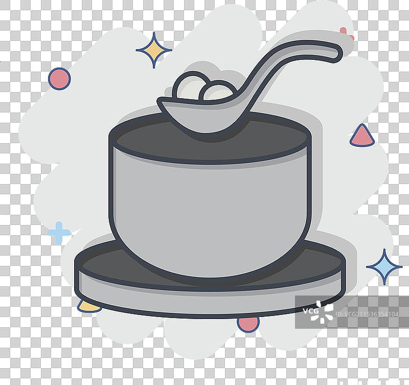 与俄罗斯相关的红菜汤图标，漫画风格图片素材