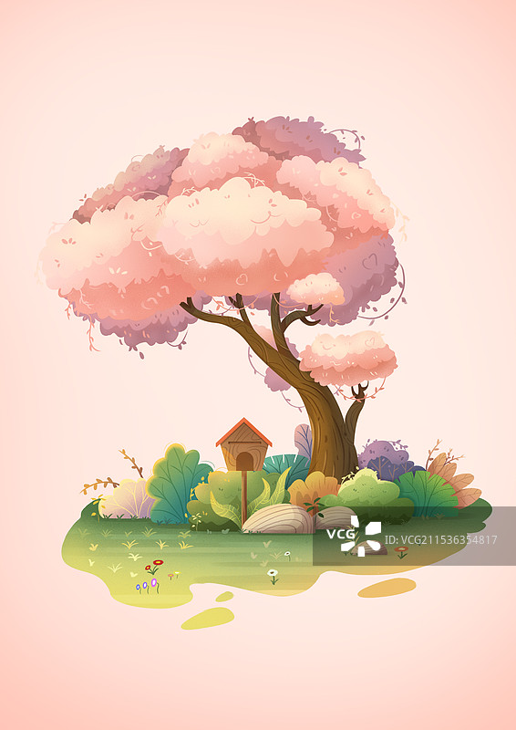 树木,花草场景插画图片素材