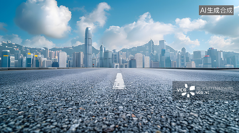 【AI数字艺术】金融区城市道路图片素材