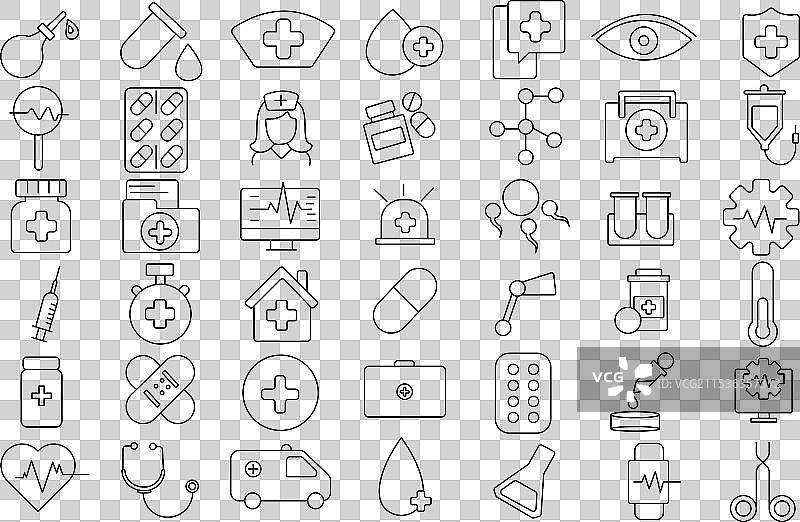 医疗护理图标集图片素材