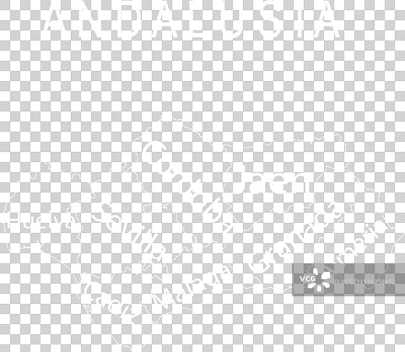 安达卢西亚自治区地图轮廓线图片素材