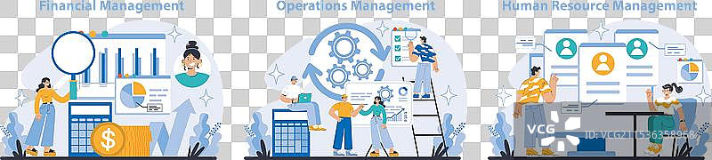 战略与管理概念扁平化图片素材