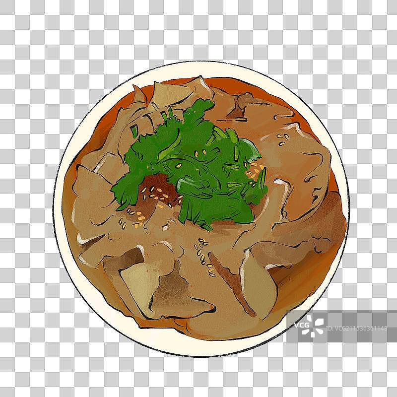 锅巴菜-天津特色传统美食土特产小吃插画元素图片素材