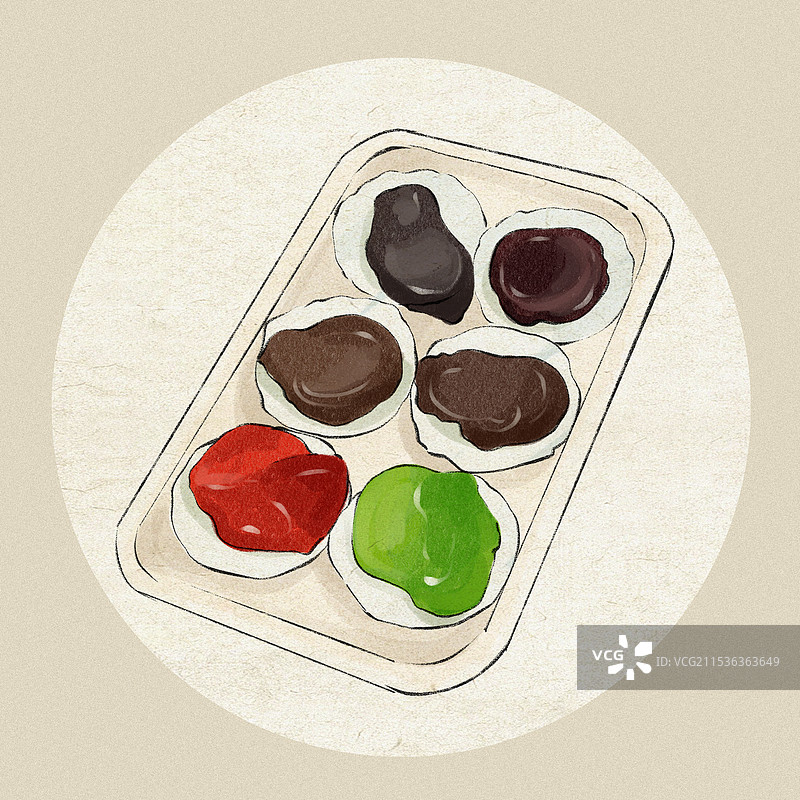 熟梨糕-天津特色传统美食土特产小吃插画图片素材