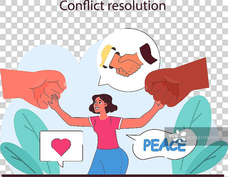 冲突解决概念和谐解决图片素材