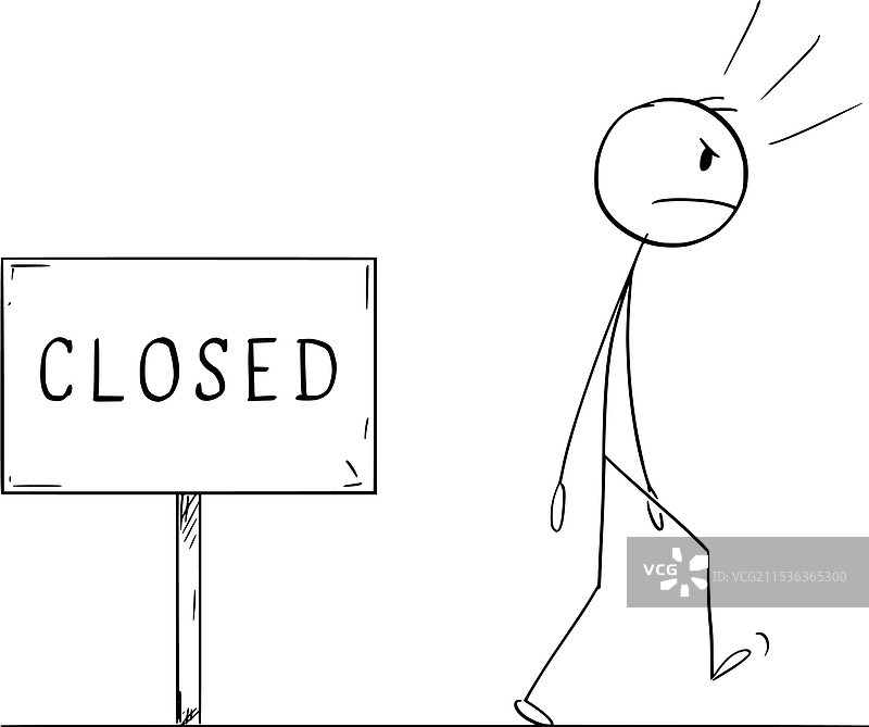 愤怒的人离开了他的封闭卡通形象图片素材