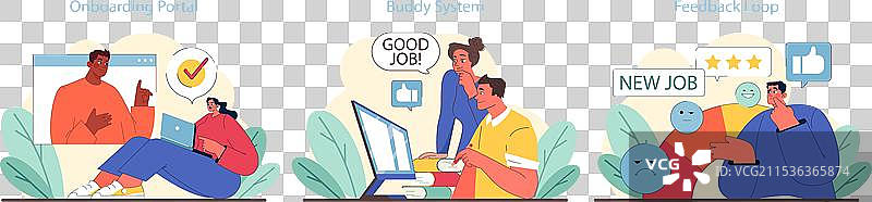 为新员工提供温暖的欢迎入职套件图片素材