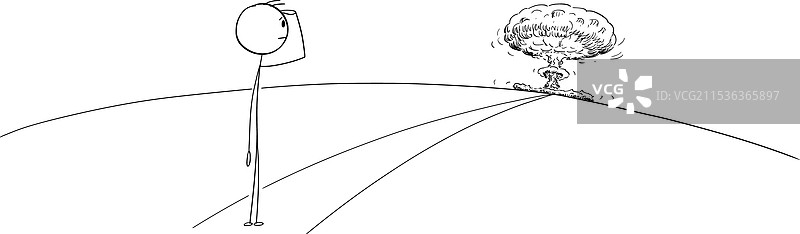 一个人远望核爆炸图片素材