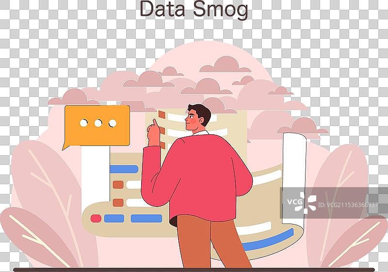 数据雾霾概念平面图图片素材