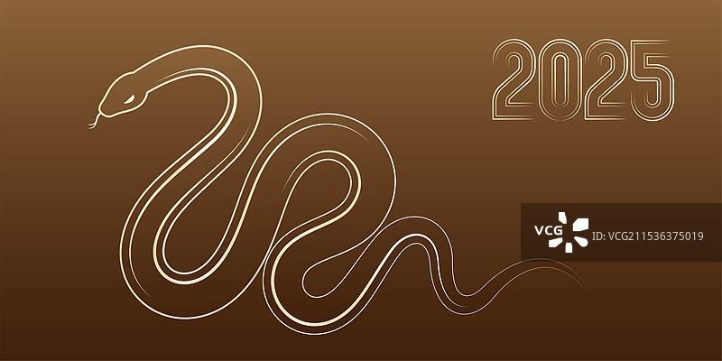 蛇年线条抽象插画图片素材