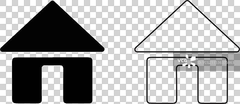 网页主页扁平图标，用于应用程序和网站图片素材