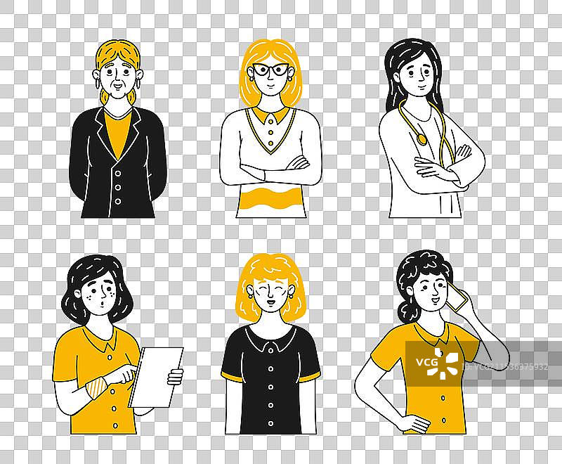 女性角色涂鸦合集图片素材