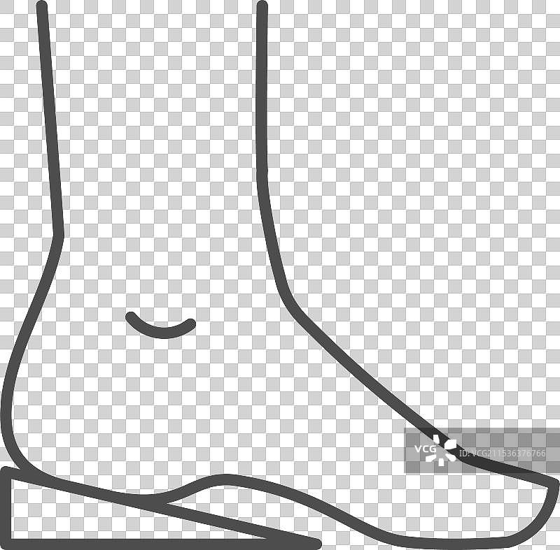 鞋跟垫线条轮廓图标图片素材