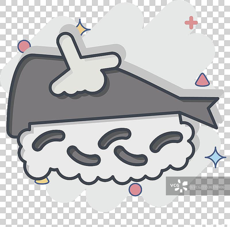 与寿司相关的漫画风格的鰯图标图片素材