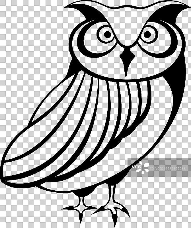 猫头鹰线条艺术图片素材