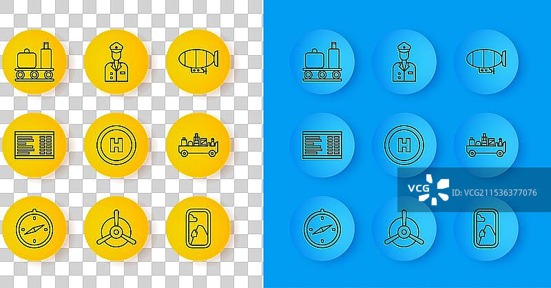 设置航线指南针，机场板，直升机降落图片素材