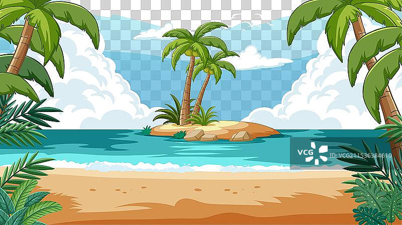 宁静的热带海滩场景图片素材