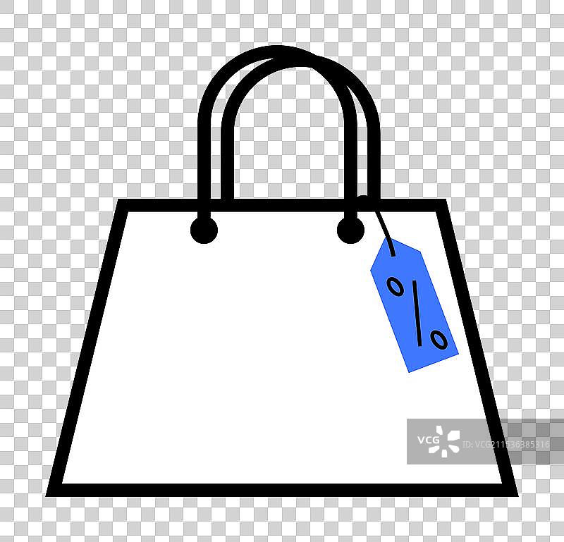 带有折扣标签的购物袋象征着零售图片素材