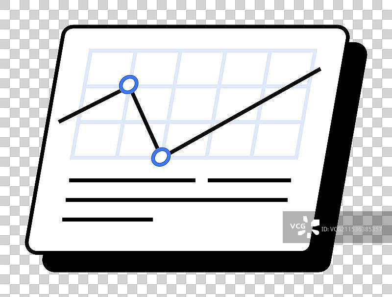 展示数据的演示板上的折线图图片素材