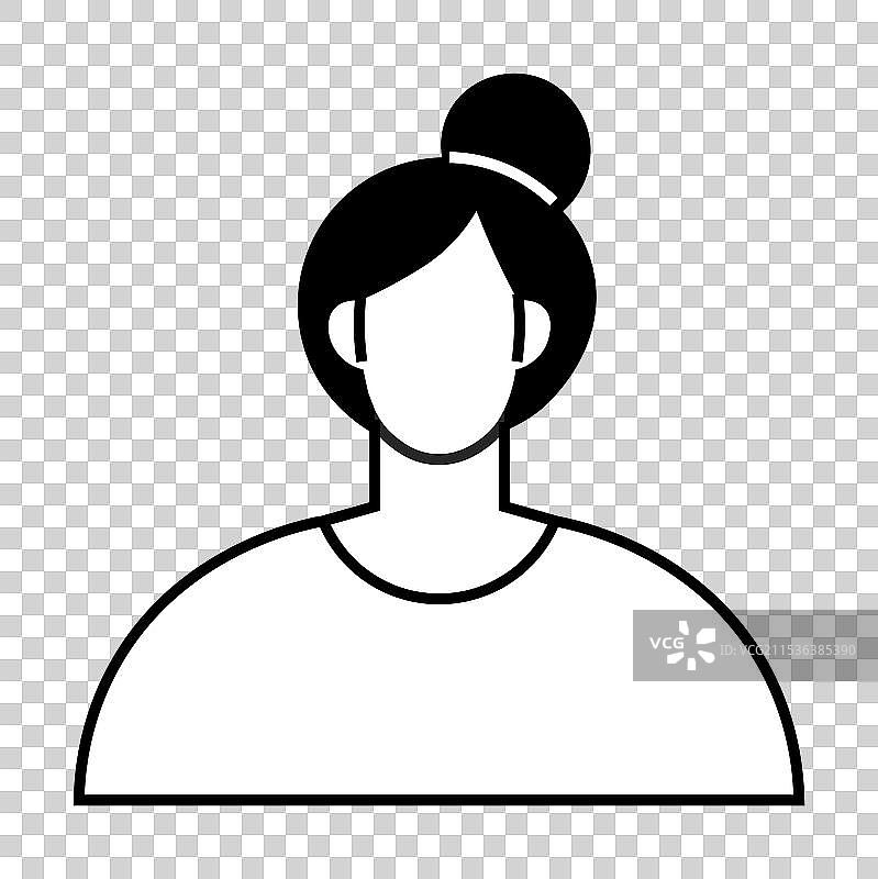 极简风格的女性头像，盘发，单色设计图片素材