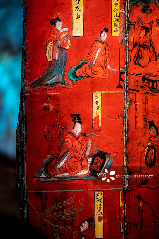 山西大同博物馆司马金龙墓漆画屏风图片素材